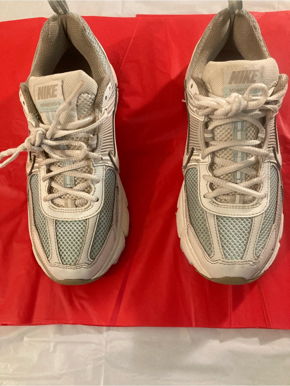 Nike Kids White and Light Gray Mesh Athletic Sneakers